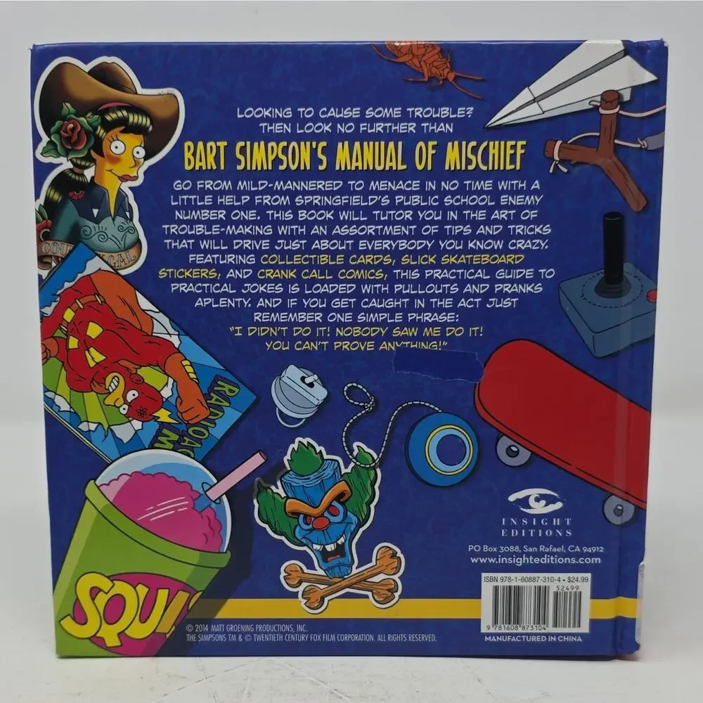 Bart Simpson Manual of Mischief Hardcover Illustrated Activity Book 2014 (Vault)